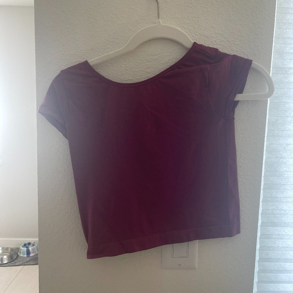 Free People maroon tight stretchy crop top